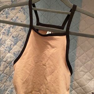 nude halter crop top